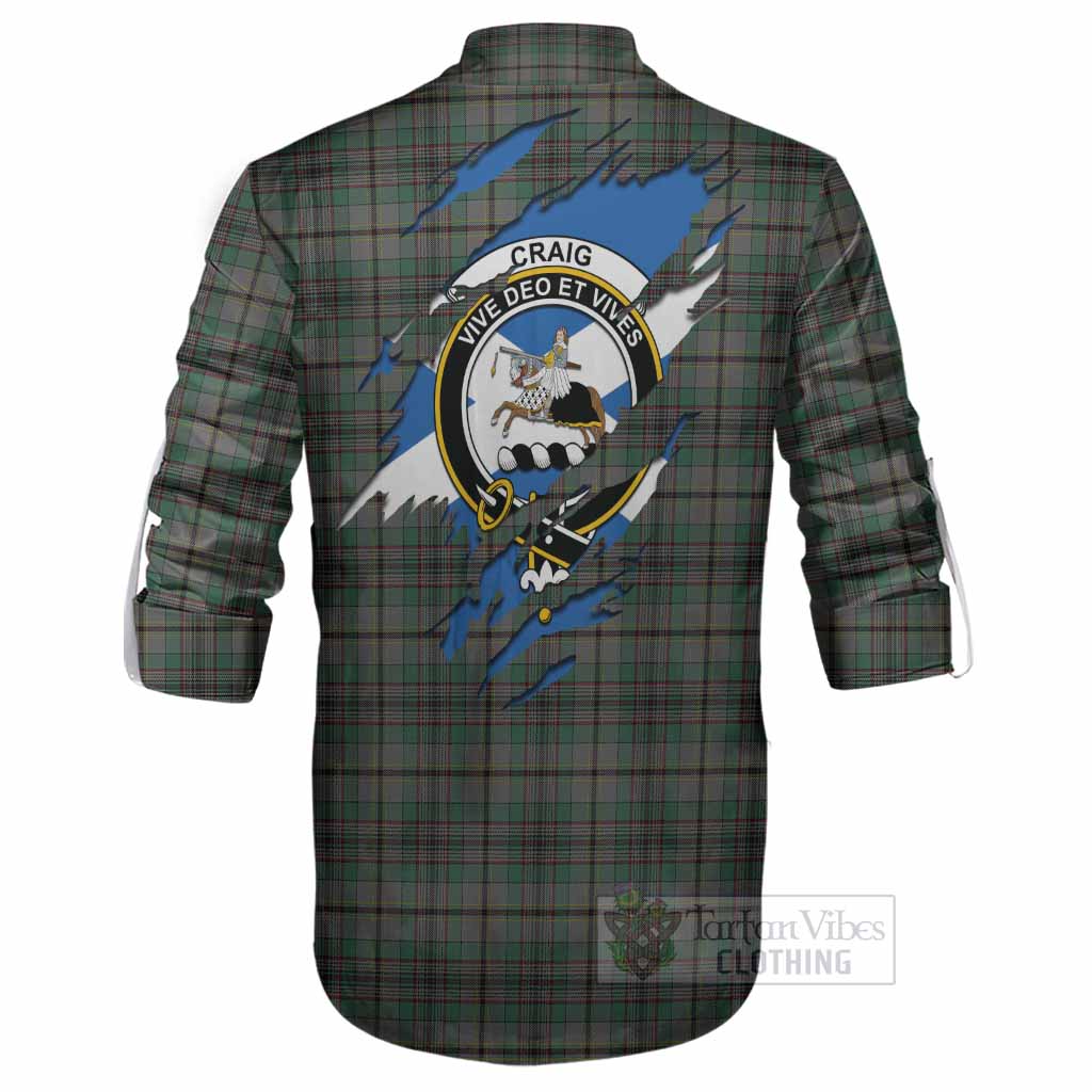 Craig Clan Crest In Me Tartan Ghillie Shirt Scotland Flag Style