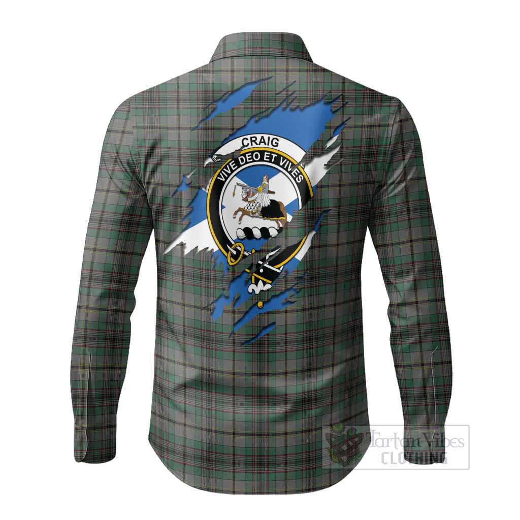 Craig Clan Crest In Me Tartan Long Sleeve Button Shirts Scotland Flag Style