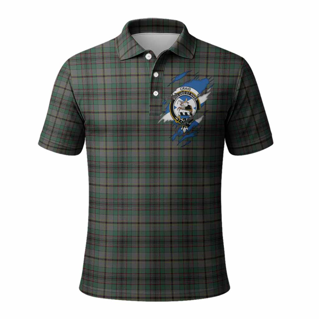 Craig Clan Crest In Me Tartan Polo Shirt Scotland Flag Style