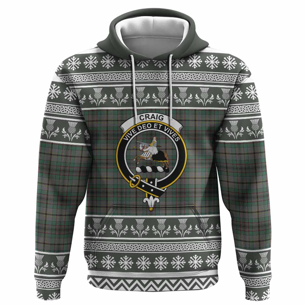 Craig Clan Tartan Christmas Hoodie with Family Crest - Tartan Vibes Clothing