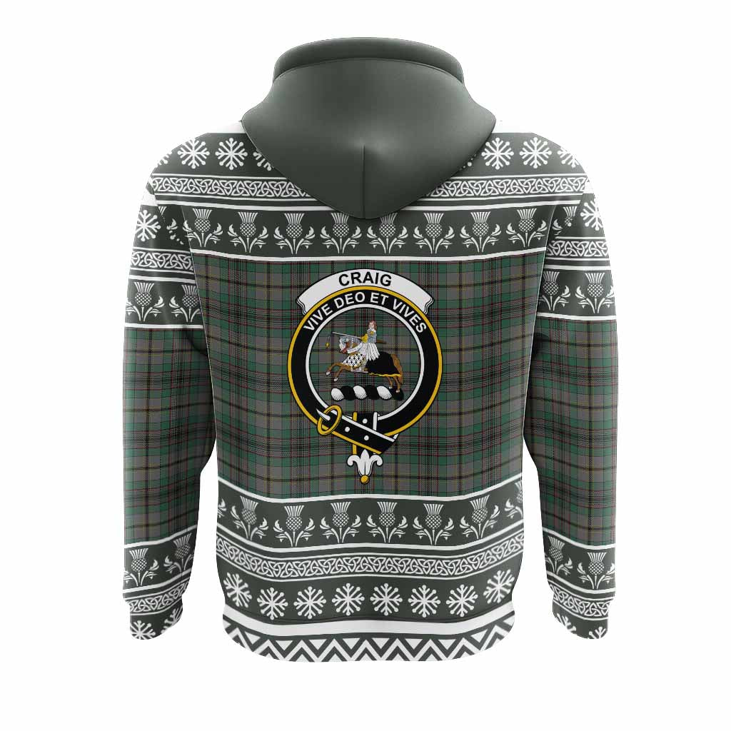 Craig Clan Tartan Christmas Hoodie with Family Crest - Tartan Vibes Clothing