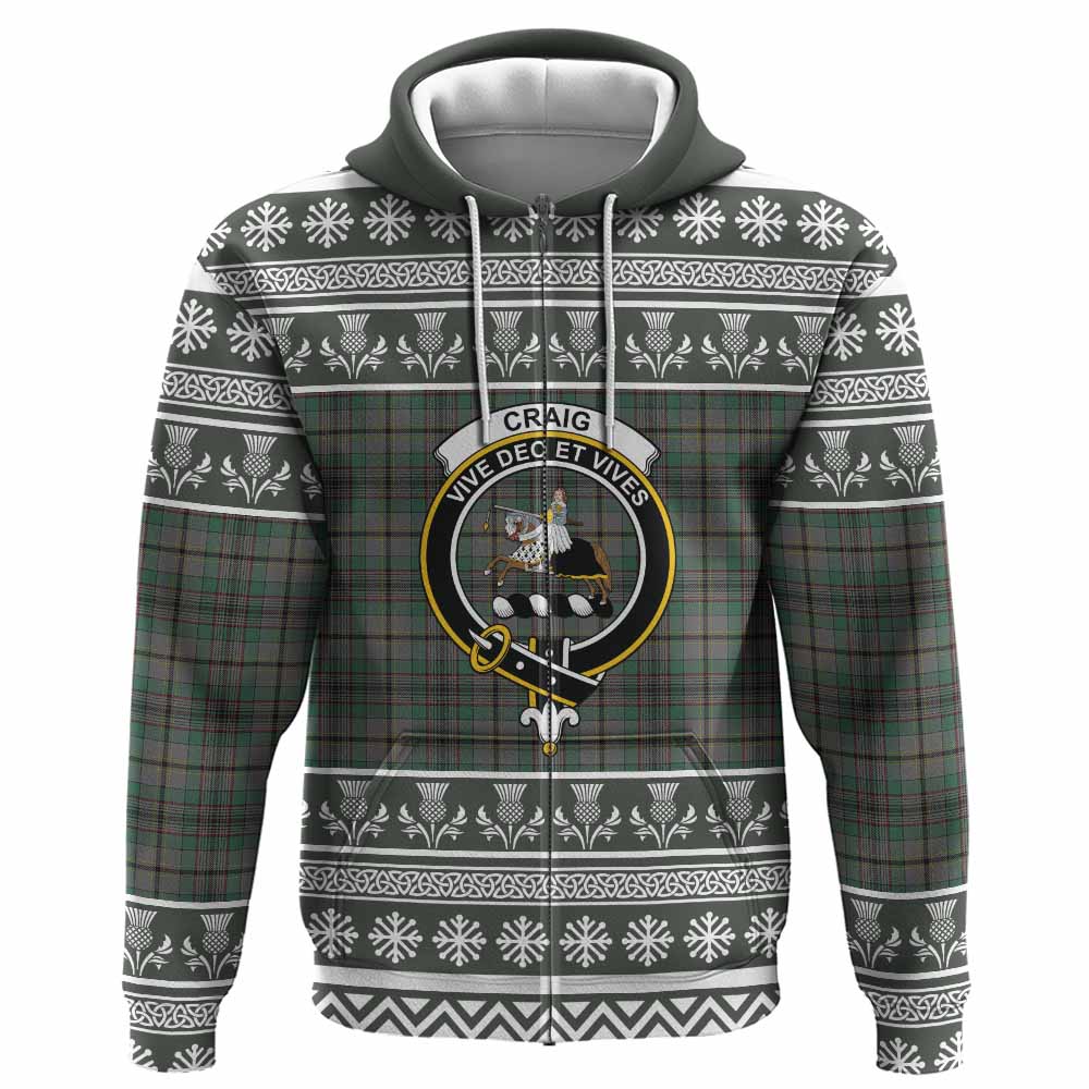 Craig Clan Tartan Christmas Hoodie with Family Crest - Tartan Vibes Clothing