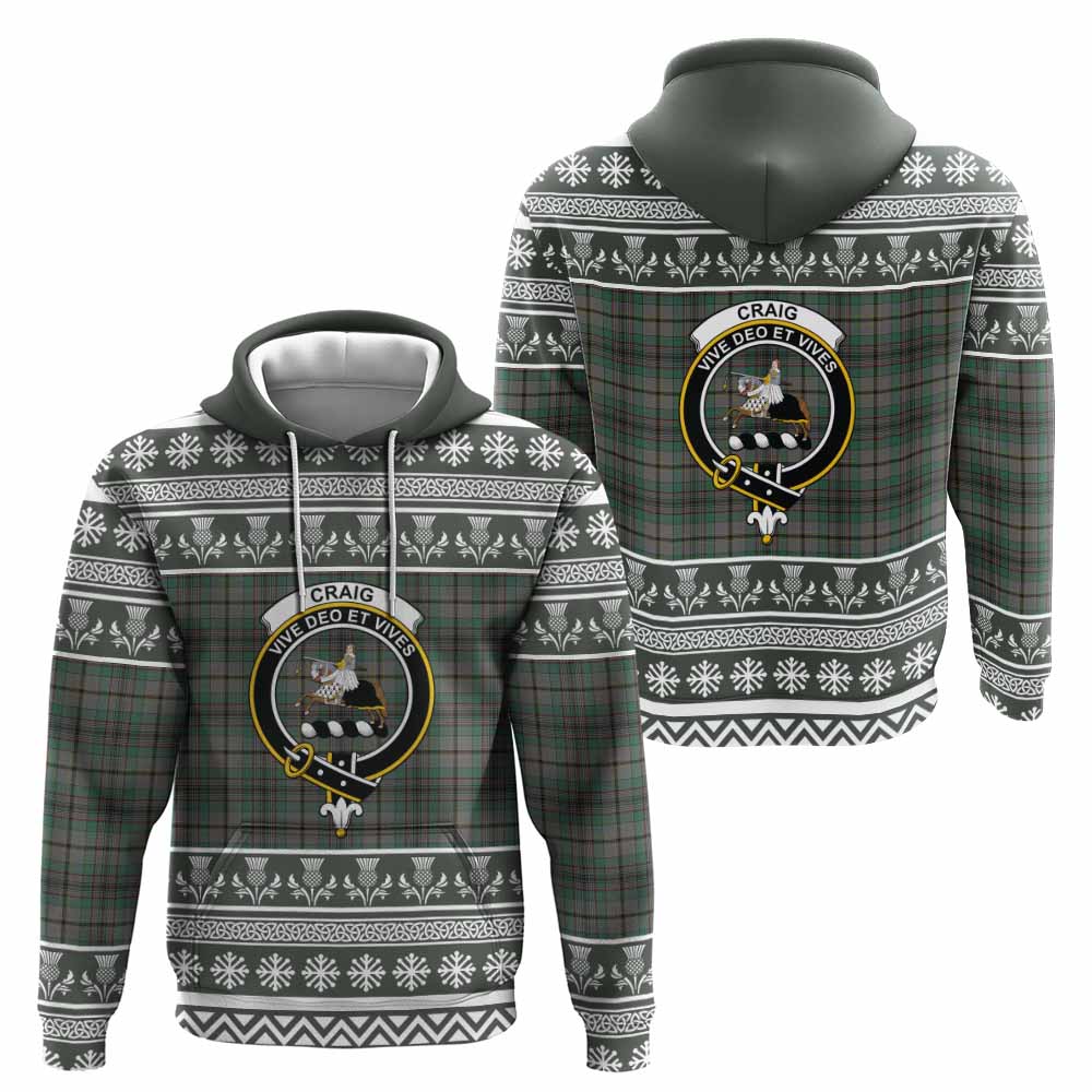 Craig Clan Tartan Christmas Hoodie with Family Crest - Tartan Vibes Clothing