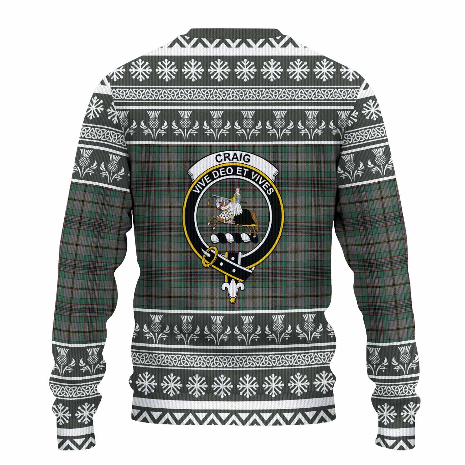 Craig Clan Tartan Christmas Ugly Sweater with Family Crest - Tartan Vibes Clothing