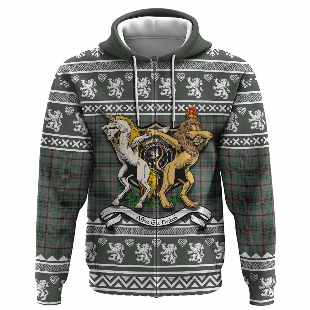 Craig Clan Tartan Crest Christmas Hoodie Coat of Arms Funny Style - Tartan Vibes Clothing