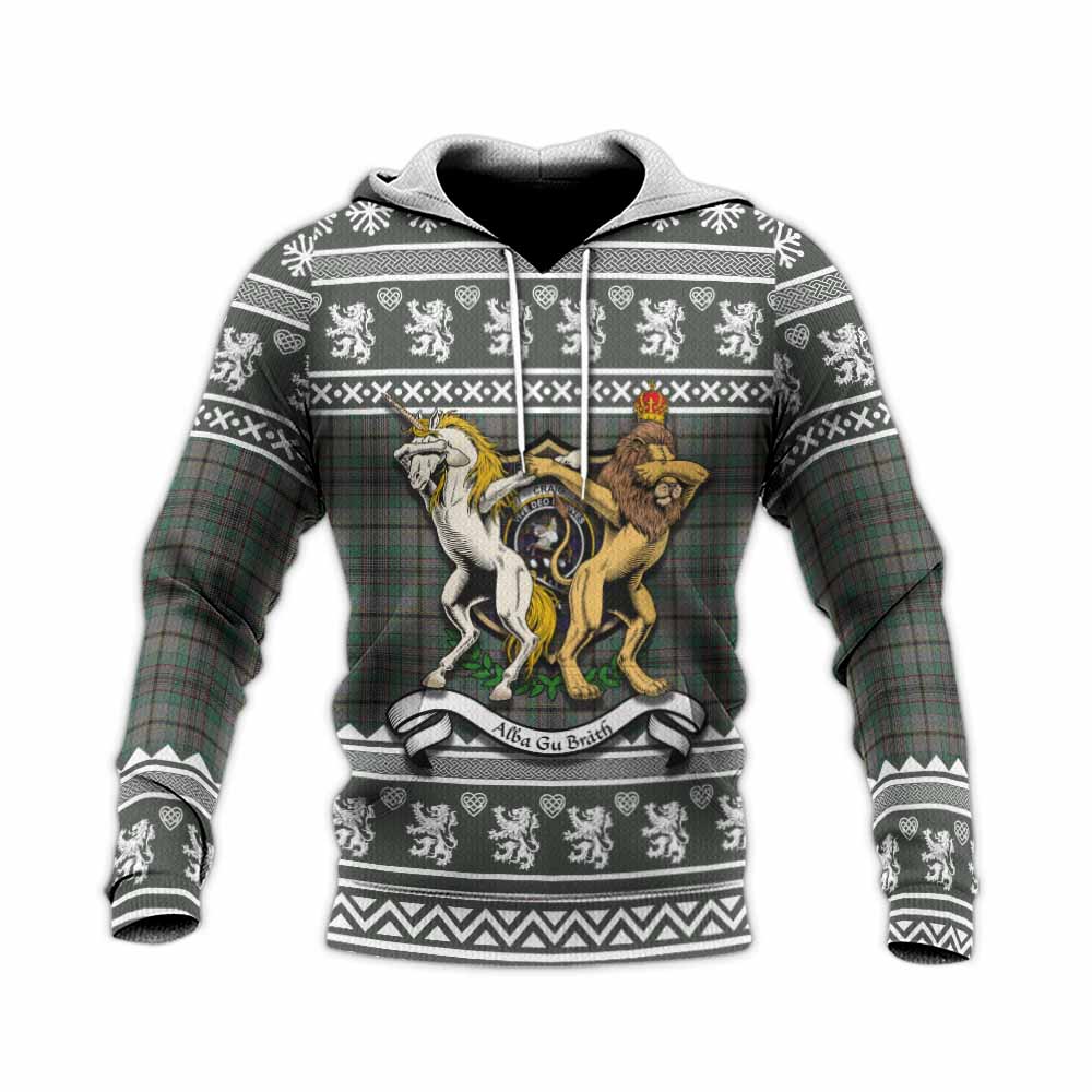 Craig Clan Tartan Crest Christmas Knitted Hoodie Coat of Arms Funny Style - Tartan Vibes Clothing