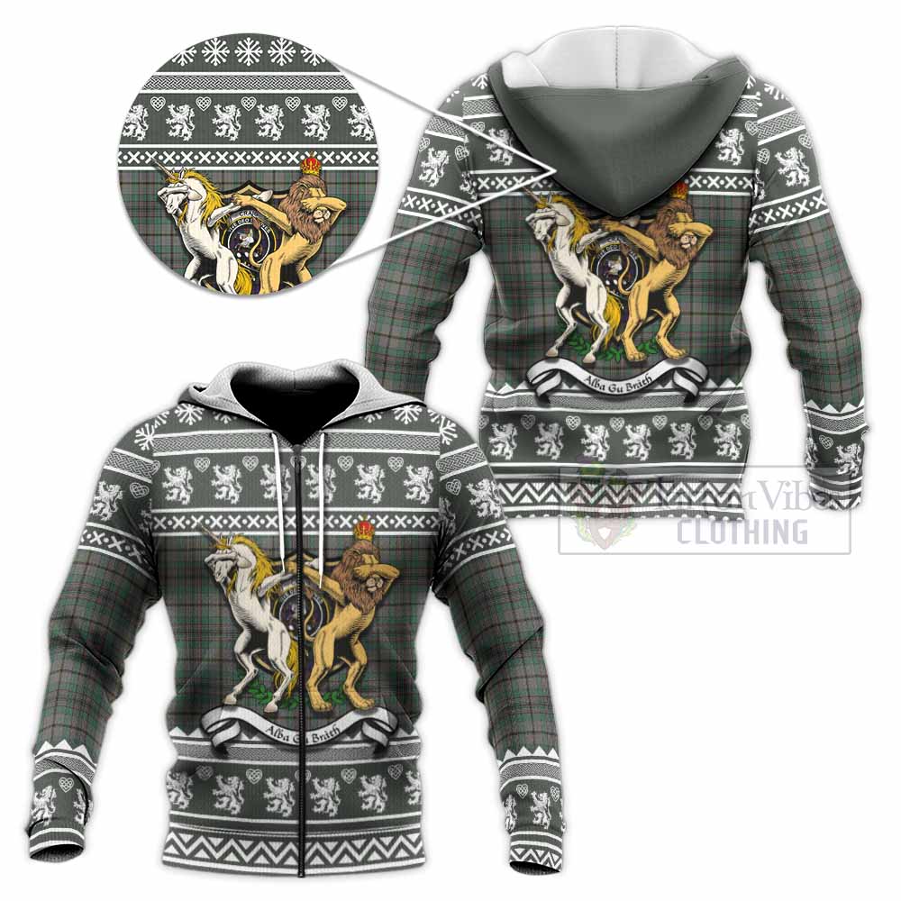 Craig Clan Tartan Crest Christmas Knitted Hoodie Coat of Arms Funny Style - Tartan Vibes Clothing