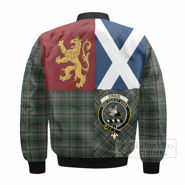 Craig Crest Tartan Bomber Jacket with Lion Rampant Saltire Style