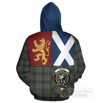 Craig Crest Tartan Cotton Hoodie with Lion Rampant Saltire Style