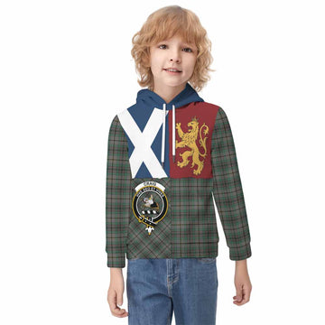 Craig Crest Tartan Kid Hoodie with Lion Rampant Saltire Style