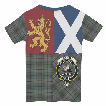 Craig Crest Tartan Kid T-shirt with Lion Rampant Saltire Style