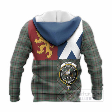 Craig Crest Tartan Knitted Hoodie with Lion Rampant Saltire Style