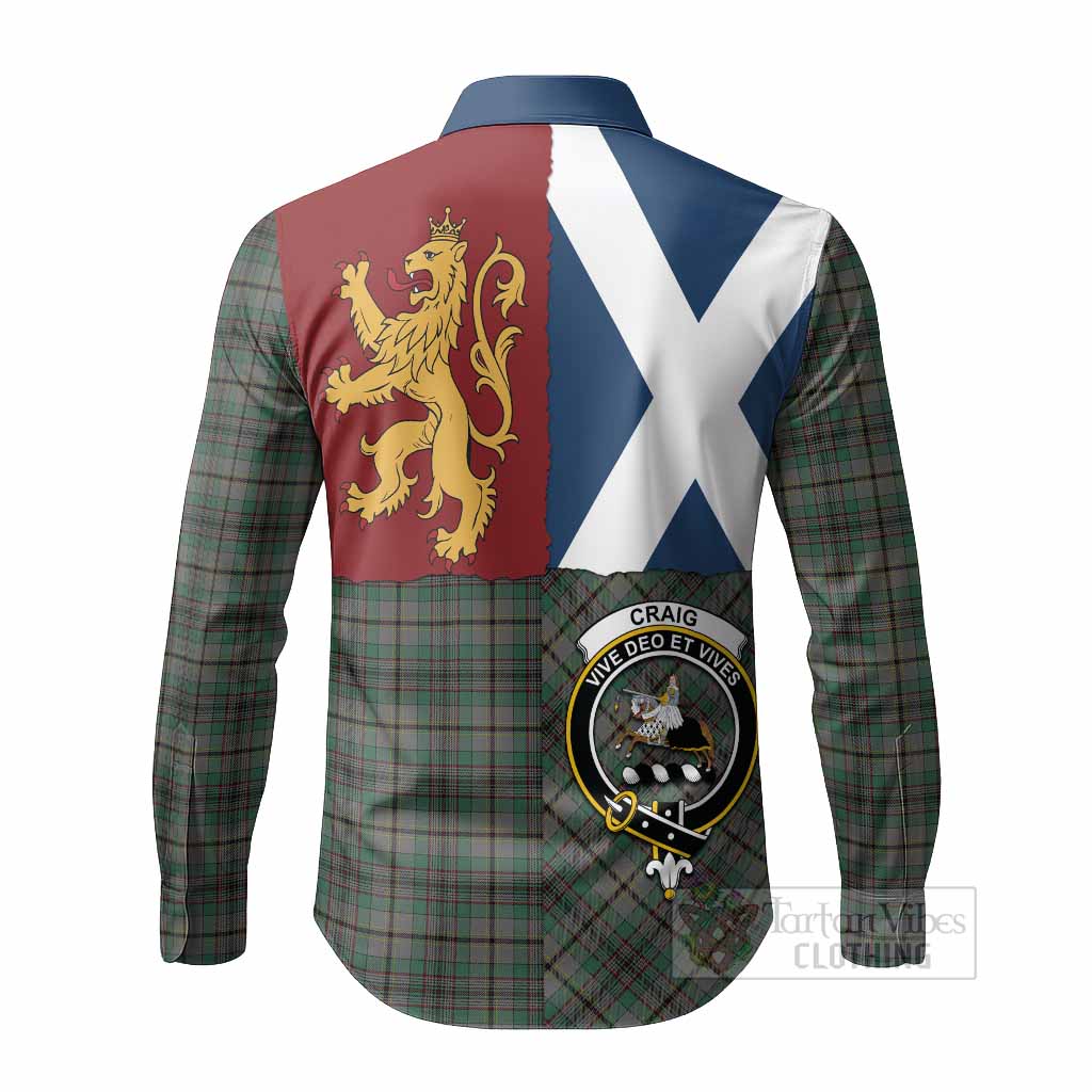 Craig Crest Tartan Long Sleeve Button Shirts with Lion Rampant Saltire Style