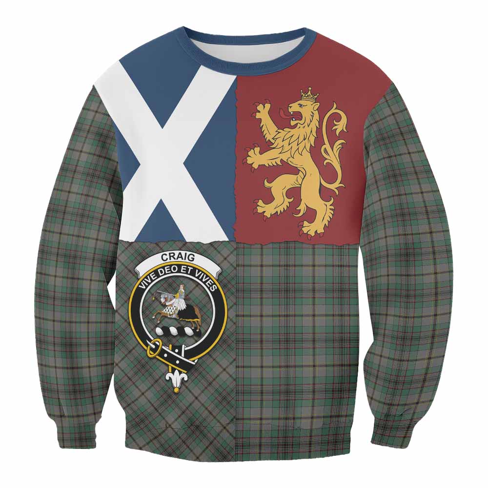 Craig Crest Tartan Sweatshirt with Lion Rampant Saltire Style