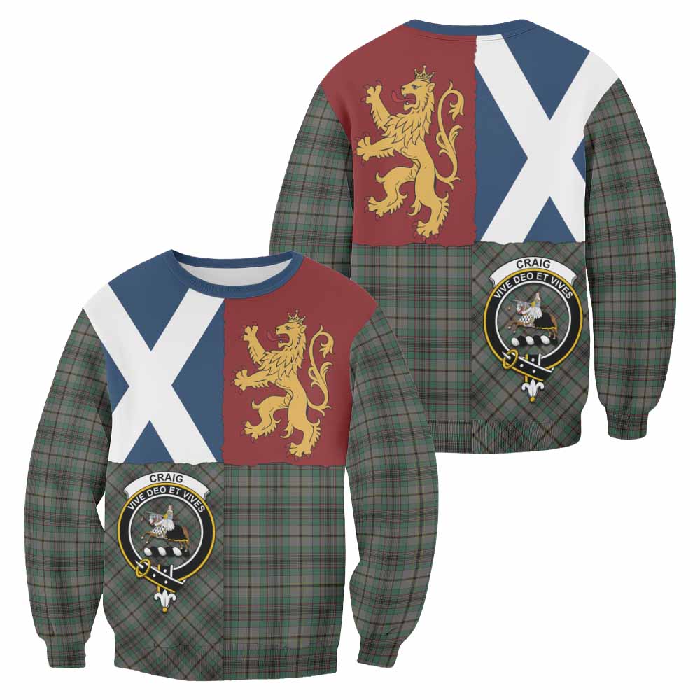 Craig Crest Tartan Sweatshirt with Lion Rampant Saltire Style