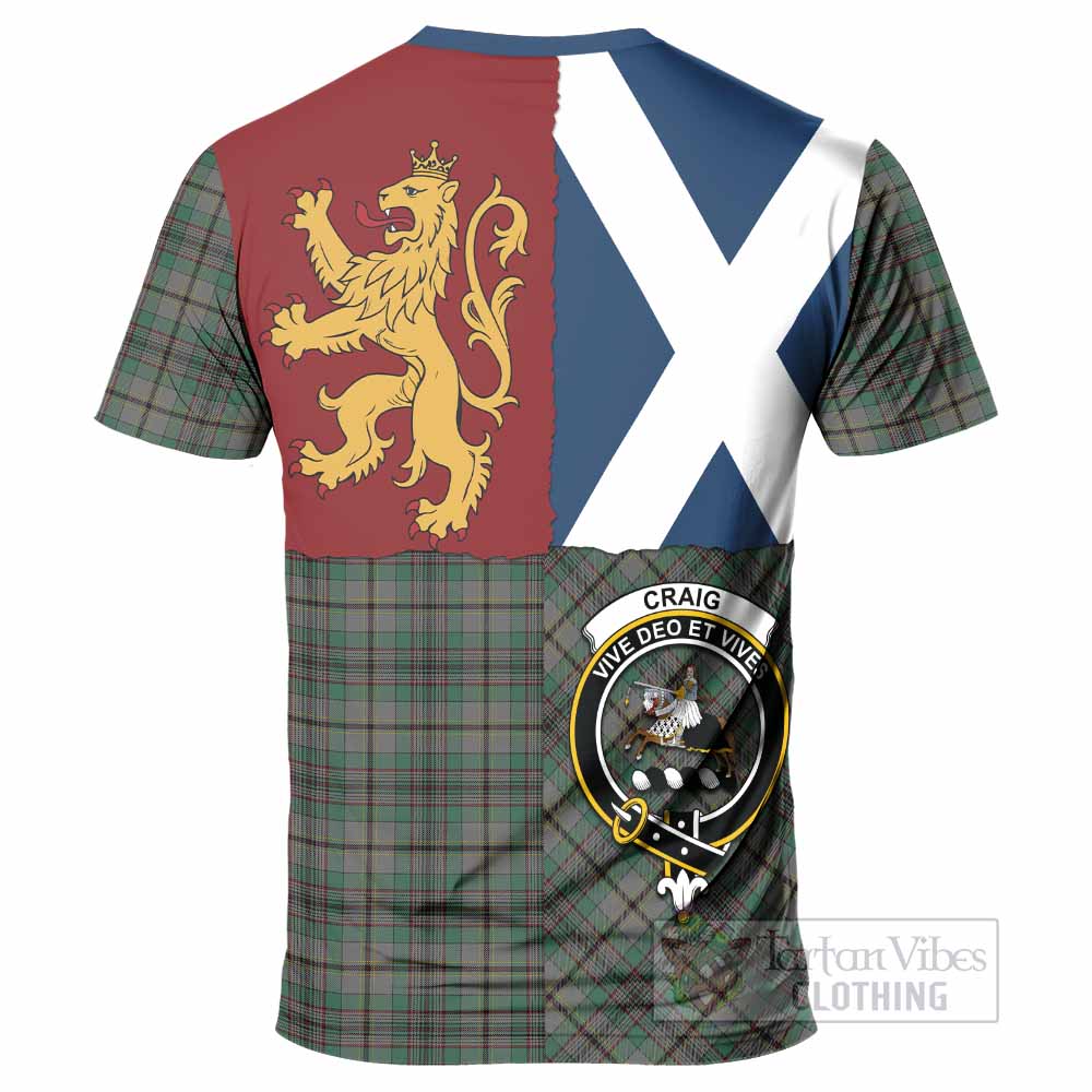 Craig Crest Tartan T-Shirt with Lion Rampant Saltire Style