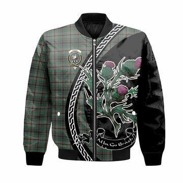 Craig Family Crest Tartan Bomber Jacket Alba Thistle Inspired