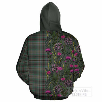 Craig Family Crest Tartan Cotton Hoodie Scottish Thistle Flower Pattern Half Style