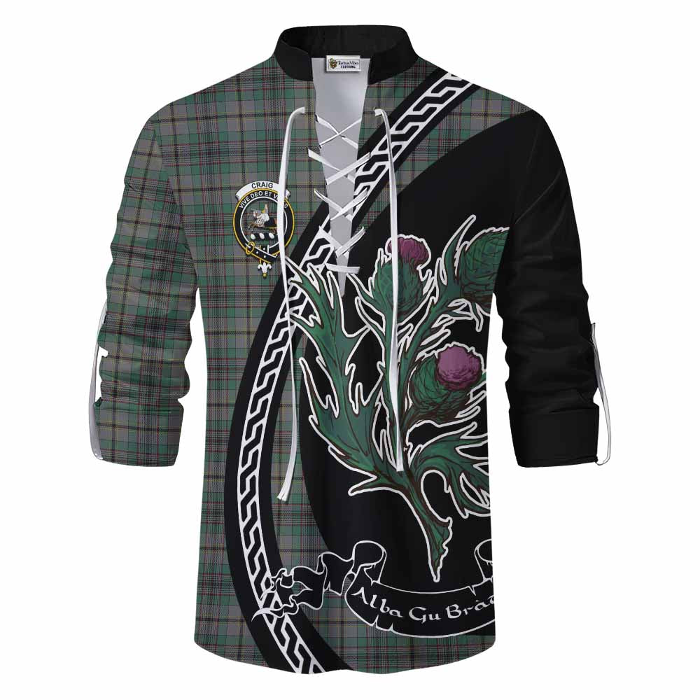 Craig Family Crest Tartan Ghillie Shirt Alba Thistle Inspired - Tartan Vibes Clothing