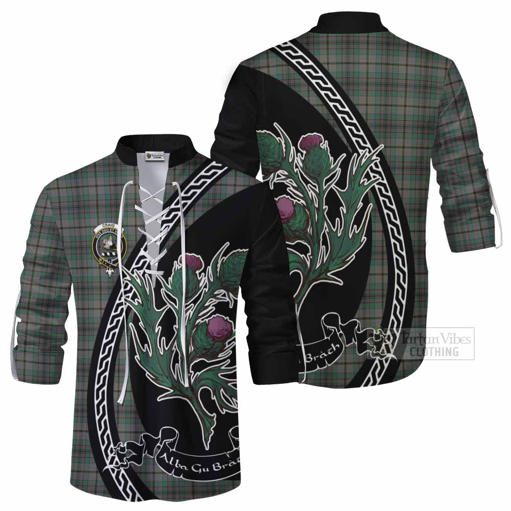 Craig Family Crest Tartan Ghillie Shirt Alba Thistle Inspired - Tartan Vibes Clothing