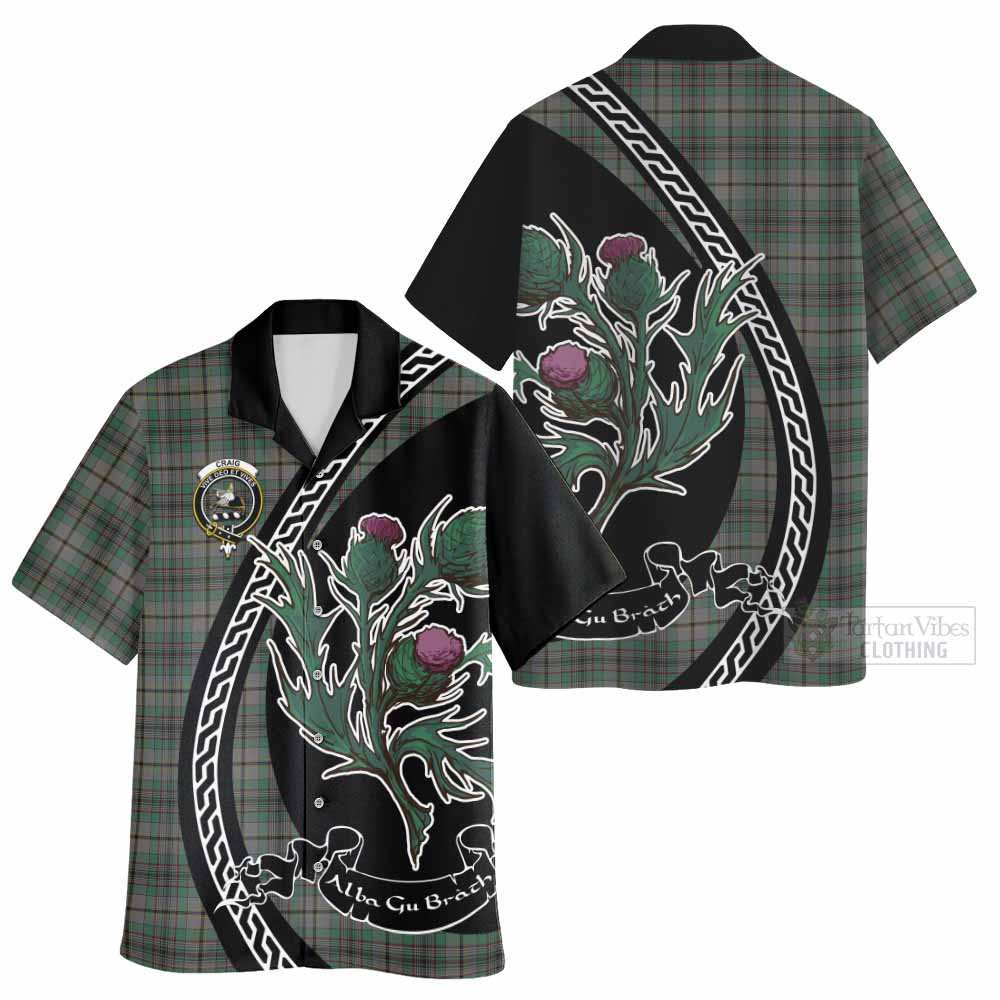 Craig Family Crest Tartan Hawaiian Shirt Alba Thistle Inspired - Tartan Vibes Clothing