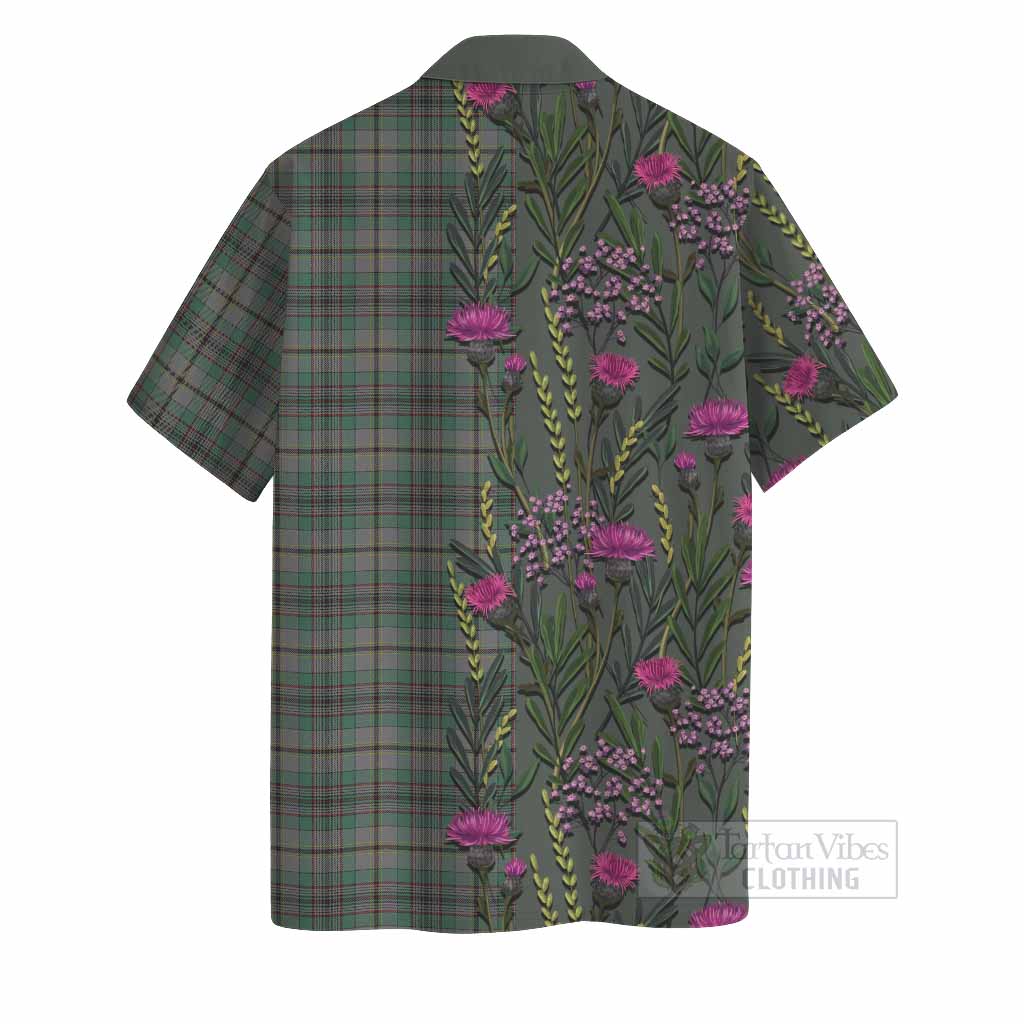 Craig Family Crest Tartan Hawaiian Shirt Scottish Thistle Flower Pattern Half Style - Tartan Vibes Clothing
