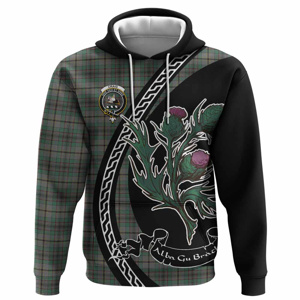 Craig Family Crest Tartan Hoodie Alba Thistle Inspired - Tartan Vibes Clothing