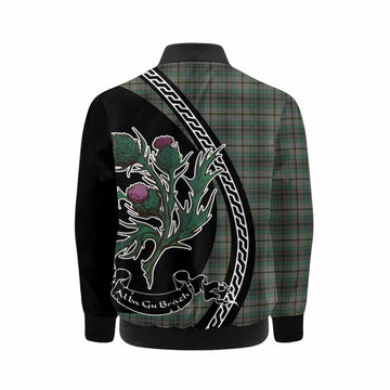 Craig Family Crest Tartan Kid Bomber Jacket Alba Thistle Inspired