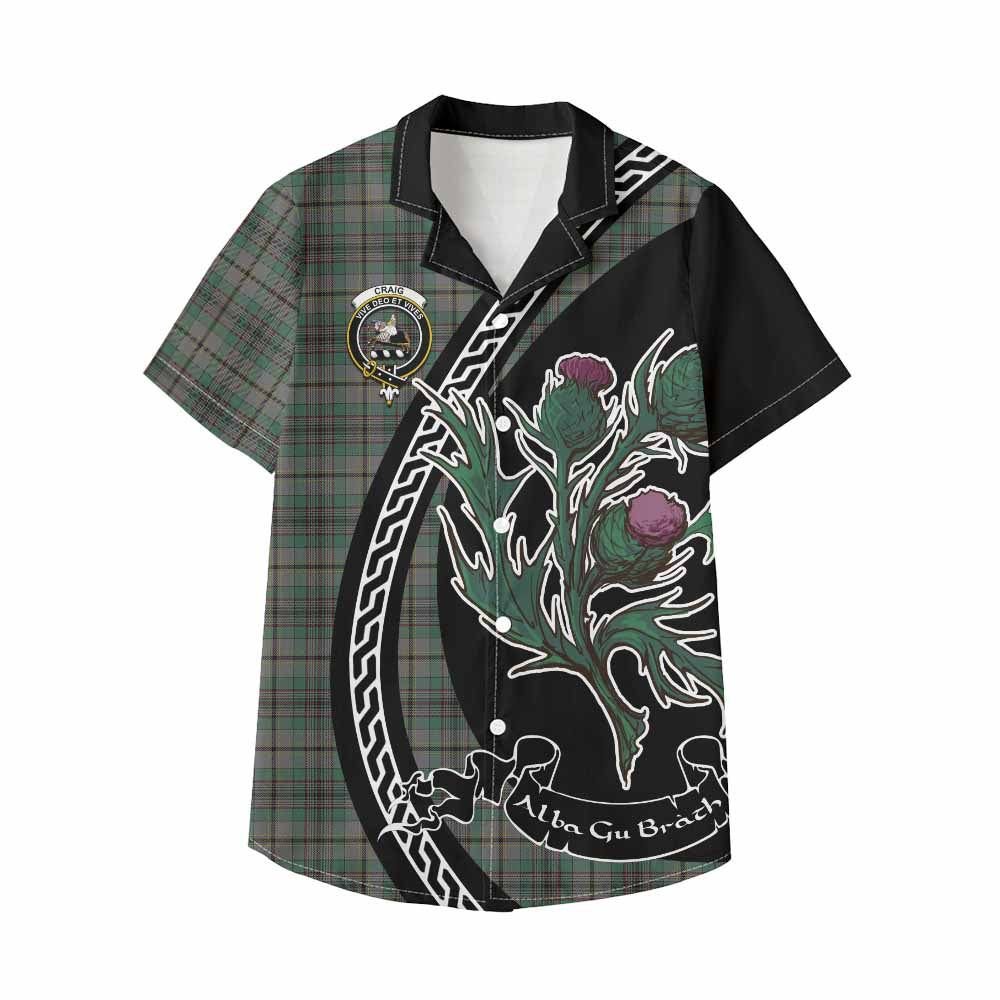 Craig Family Crest Tartan Kid Hawaiian Shirt Alba Thistle Inspired - Tartan Vibes Clothing