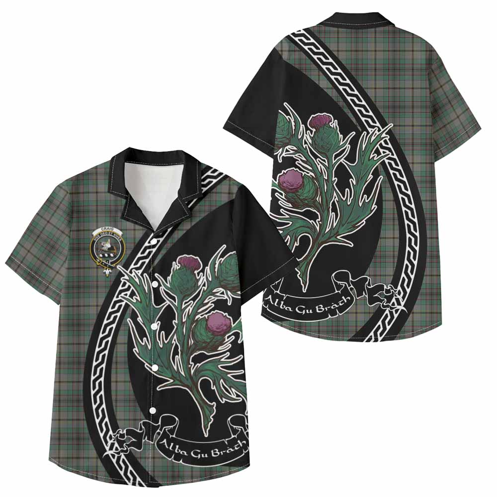 Craig Family Crest Tartan Kid Hawaiian Shirt Alba Thistle Inspired - Tartan Vibes Clothing