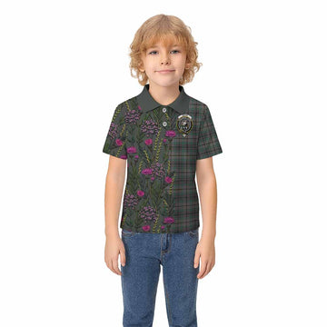 Craig Family Crest Tartan Kid Polo Shirt Scottish Thistle Flower Pattern Half Style