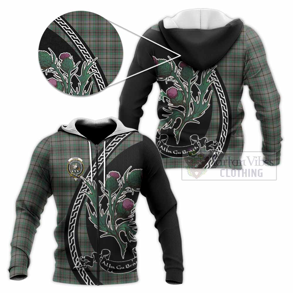 Craig Family Crest Tartan Knitted Hoodie Alba Thistle Inspired - Tartan Vibes Clothing