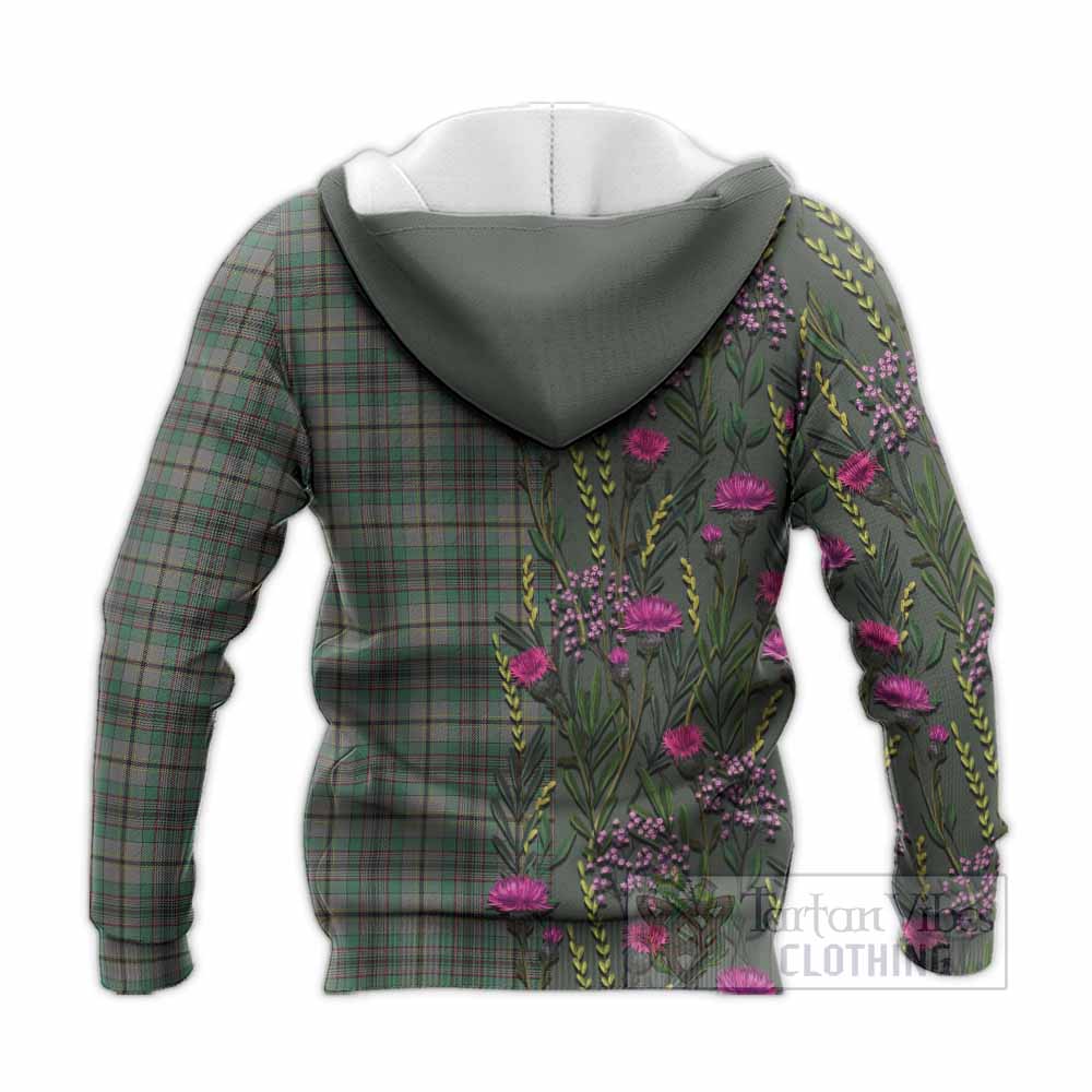 Craig Family Crest Tartan Knitted Hoodie Scottish Thistle Flower Pattern Half Style - Tartan Vibes Clothing