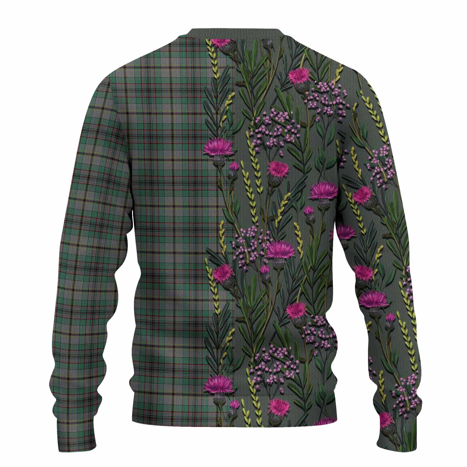 Craig Family Crest Tartan Knitted Sweater Scottish Thistle Flower Pattern Half Style - Tartan Vibes Clothing