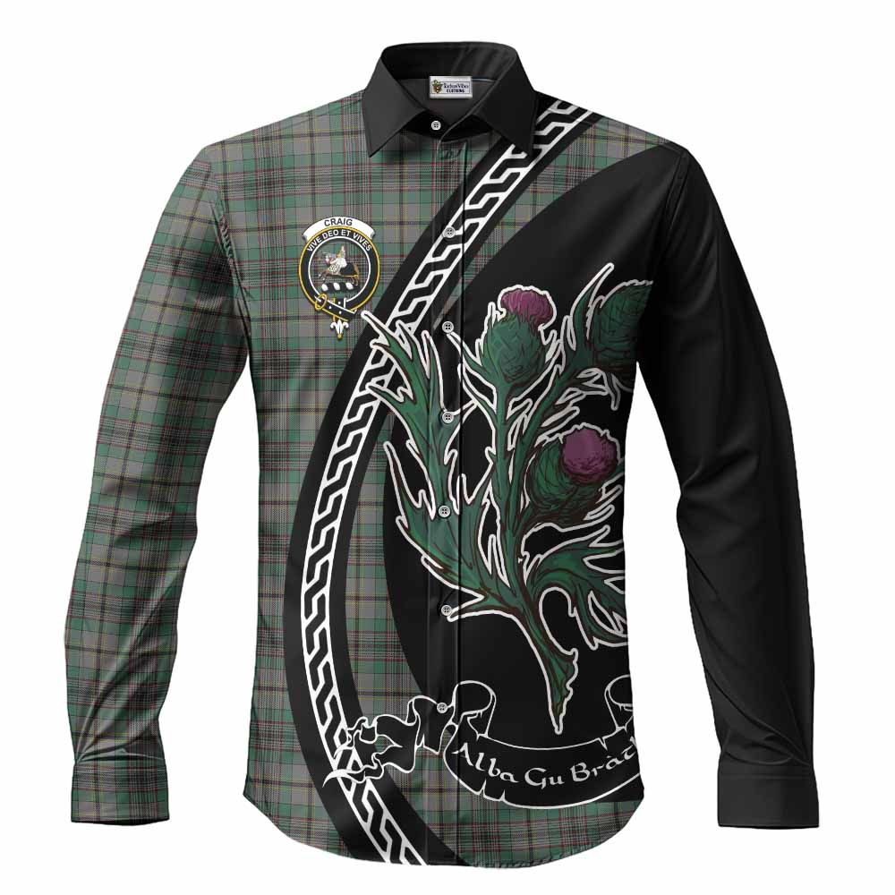 Craig Family Crest Tartan Long Sleeve Button Shirts Alba Thistle Inspired - Tartan Vibes Clothing