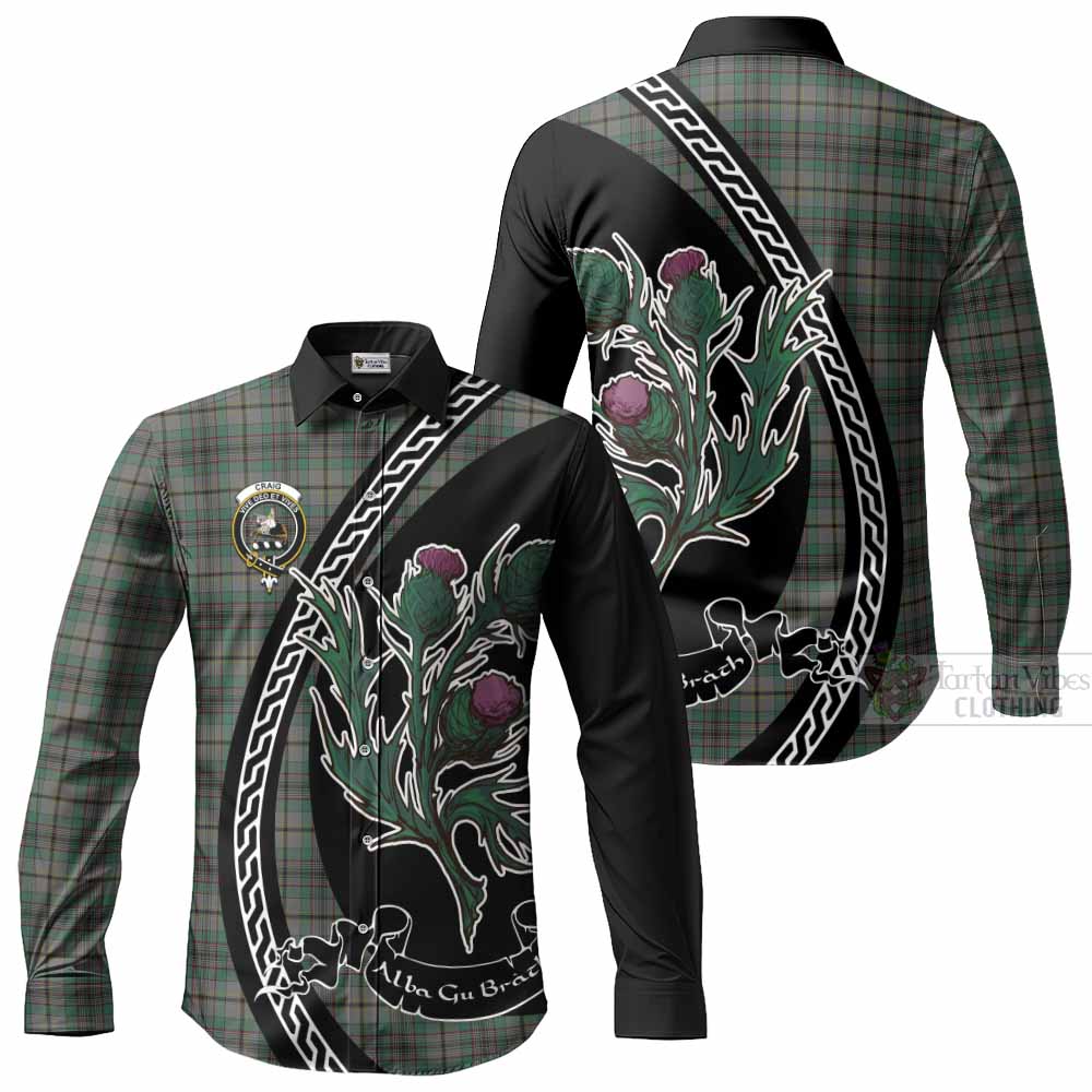 Craig Family Crest Tartan Long Sleeve Button Shirts Alba Thistle Inspired - Tartan Vibes Clothing