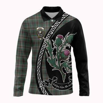 Craig Family Crest Tartan Long Sleeve Polo Shirt Alba Thistle Inspired