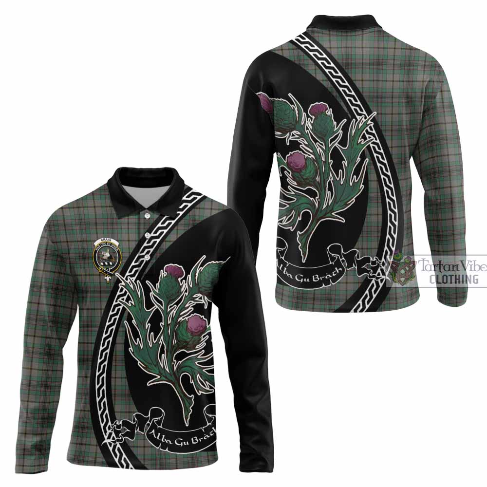 Craig Family Crest Tartan Long Sleeve Polo Shirt Alba Thistle Inspired - Tartan Vibes Clothing