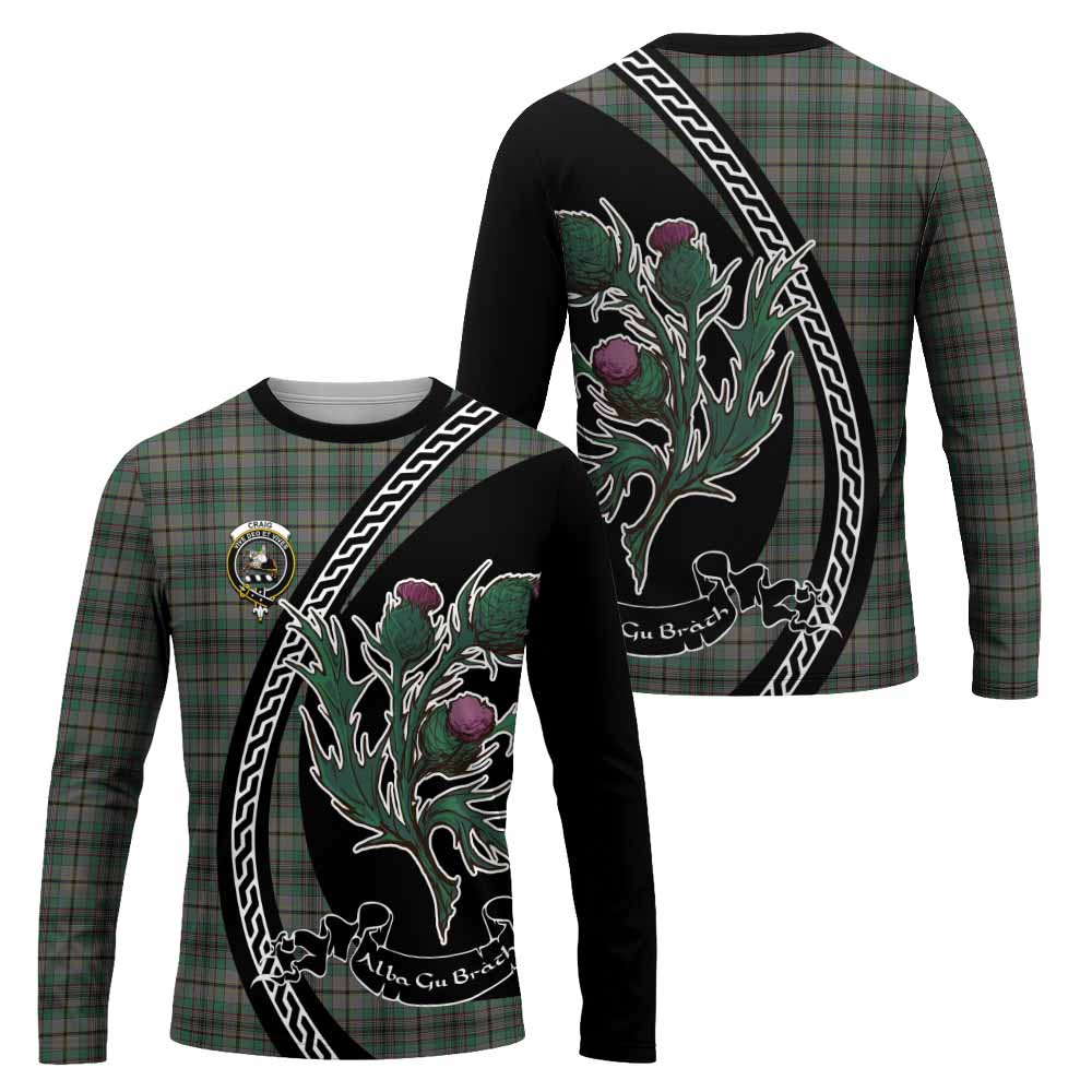 Craig Family Crest Tartan Long Sleeve T-Shirt Alba Thistle Inspired - Tartan Vibes Clothing