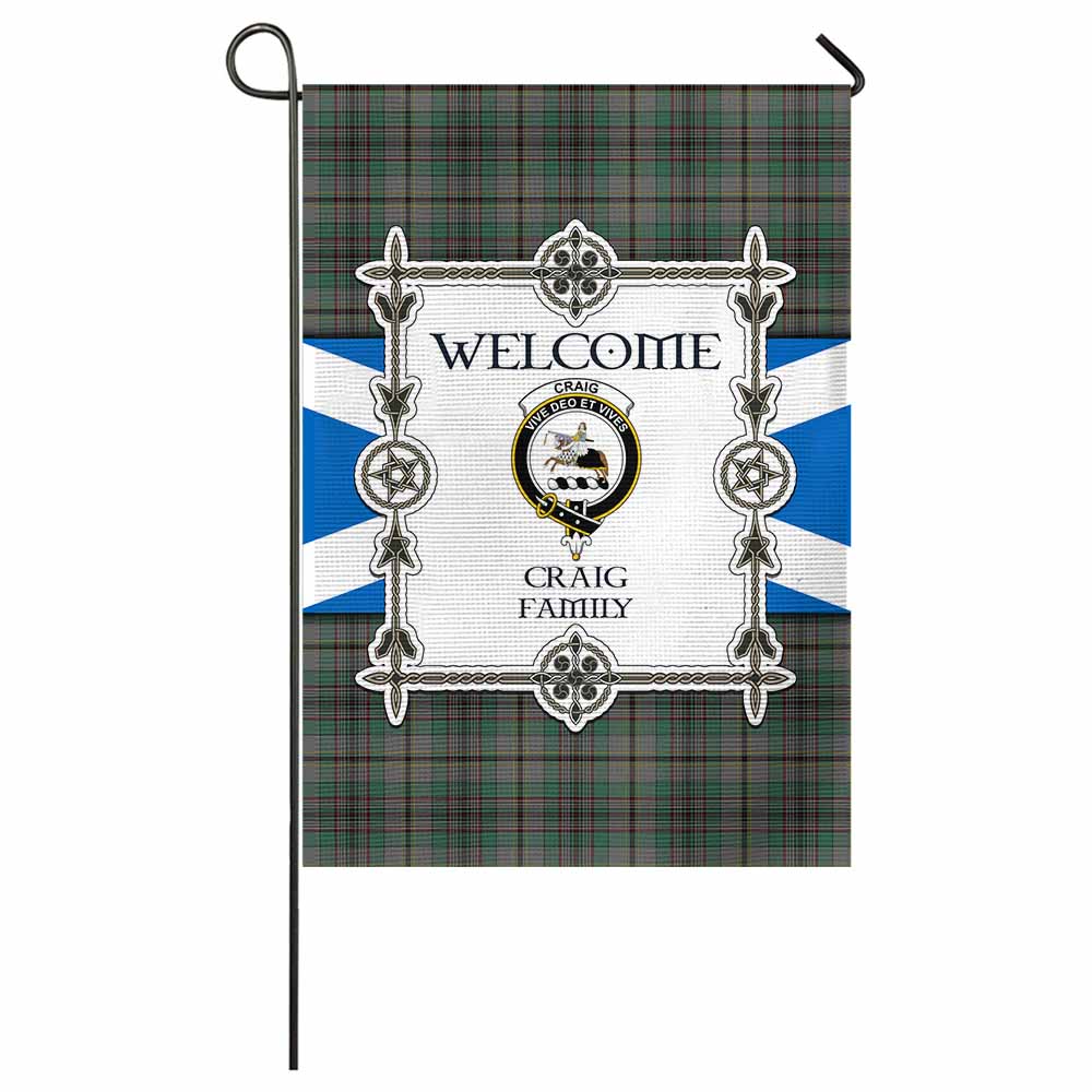 Craig Family Crest Tartan Welcome Garden Flag Saltire Harmony Style - Tartan Vibes Clothing