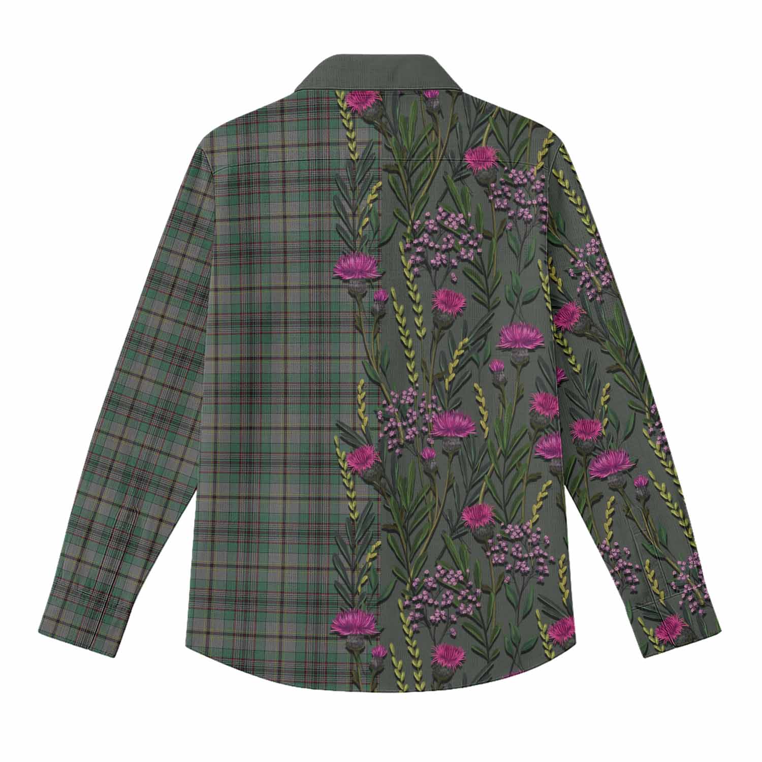 Craig Family Crest Tartan Women Casual Shirt Scottish Thistle Flower Pattern Half Style - Tartan Vibes Clothing