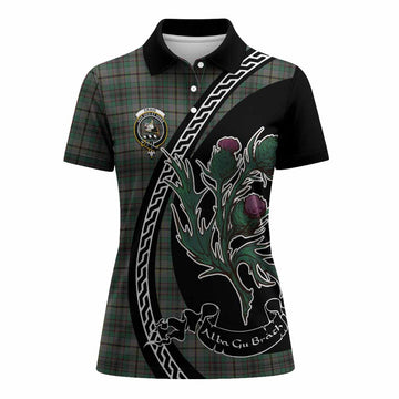 Craig Family Crest Tartan Women Polo Shirt Alba Thistle Inspired