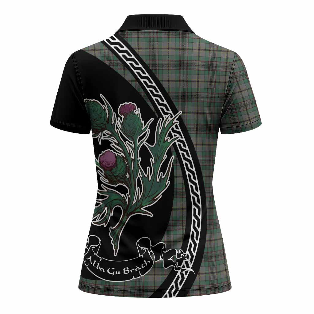 Craig Family Crest Tartan Women Polo Shirt Alba Thistle Inspired - Tartan Vibes Clothing