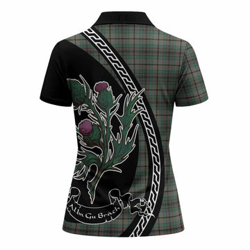 Craig Family Crest Tartan Women Polo Shirt Alba Thistle Inspired