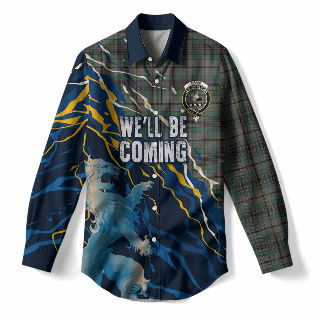 Craig Scotland Tartan Women Casual Shirt WC2026 Football - We'll Be Coming