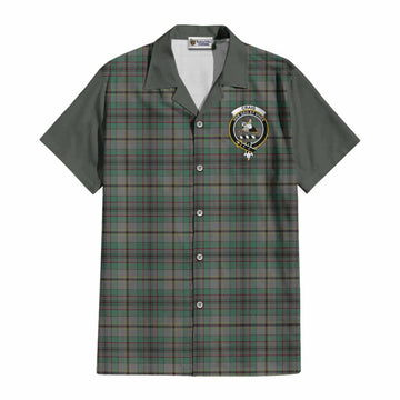 Craig Tartan Accent Cotton Hawaiian Shirt with Family Crest