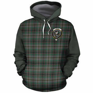 Craig Tartan Accent Cotton Hoodie with Family Crest