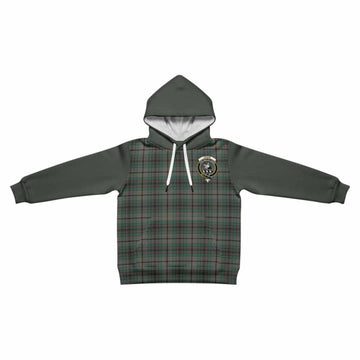Craig Tartan Accent Kid Hoodie with Family Crest