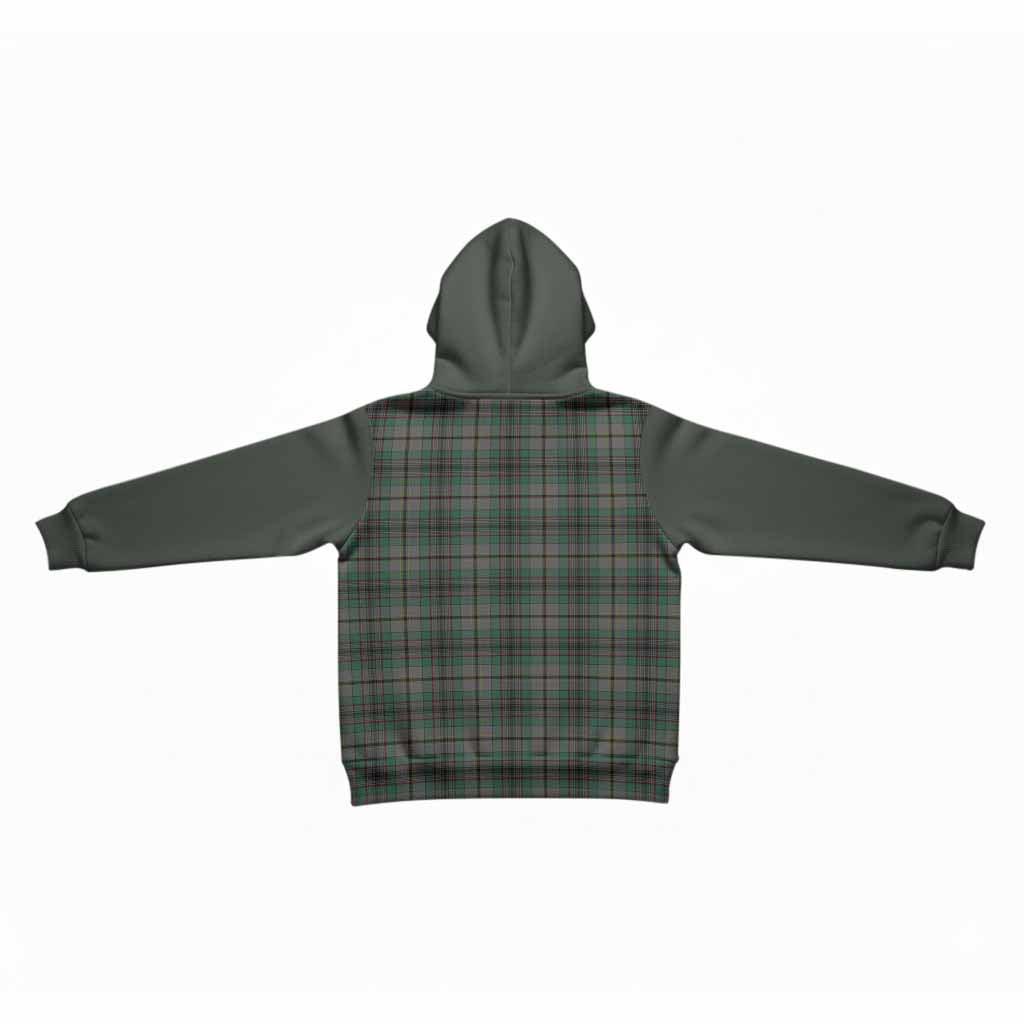 Craig Tartan Accent Kid Hoodie with Family Crest