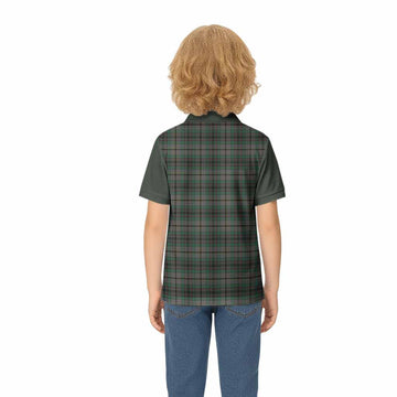 Craig Tartan Accent Kid Polo Shirt with Family Crest